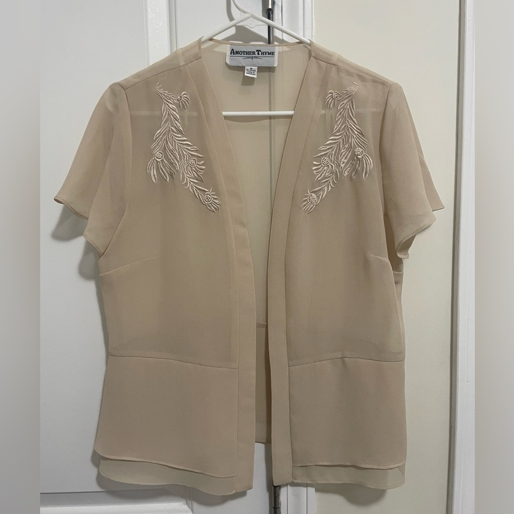 Sheer Classy Cover-Up with Embroidered Design